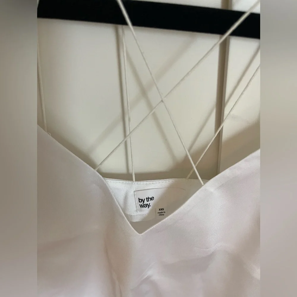 By the way white satin tank